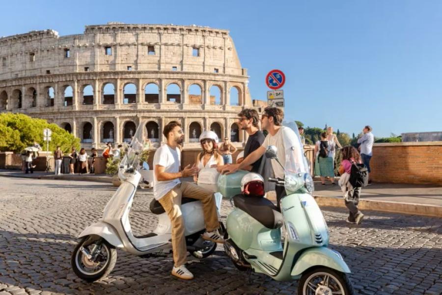 Vespa with driver 