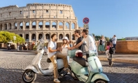 Vespa with driver 